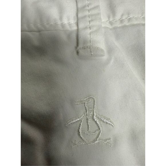 Original Penguin White Flat Front Slim Fit Cotton Shorts Men’s Size 30 See Notes - Picture 12 of 16